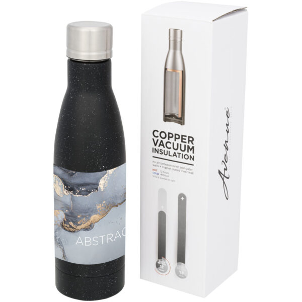 Vasa 500 ml speckled copper vacuum insulated bottle – Solid black with logo