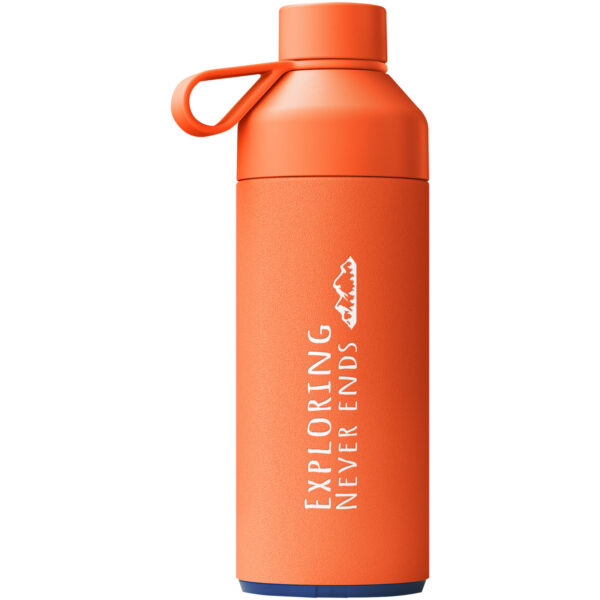Big Ocean Bottle 1000 ml vacuum insulated water bottle – Sun Orange with logo