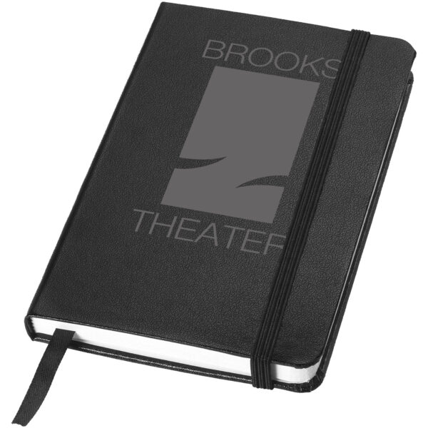 Classic A6 hard cover pocket notebook – Solid black with logo