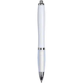 Nash ballpoint pen with coloured barrel and grip (black ink) – White back view