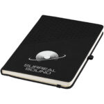 Theta A5 hard cover notebook – Solid black with logo