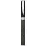 Carbon duo pen gift set with pouch (black ink) – Solid black front view