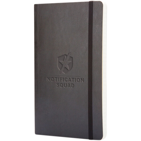 Moleskine Classic L soft cover notebook - ruled – Solid black with logo