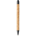 Midar cork and wheat straw ballpoint pen (black ink) – Natural back view