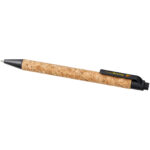 Midar cork and wheat straw ballpoint pen (black ink) – Natural with logo