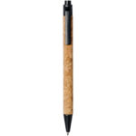 Midar cork and wheat straw ballpoint pen (black ink) – Natural front view