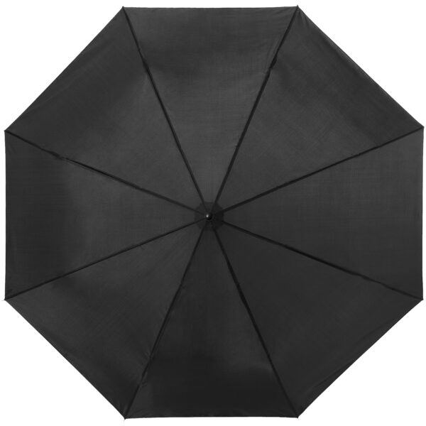 Ida 21.5" foldable umbrella – Solid black front view