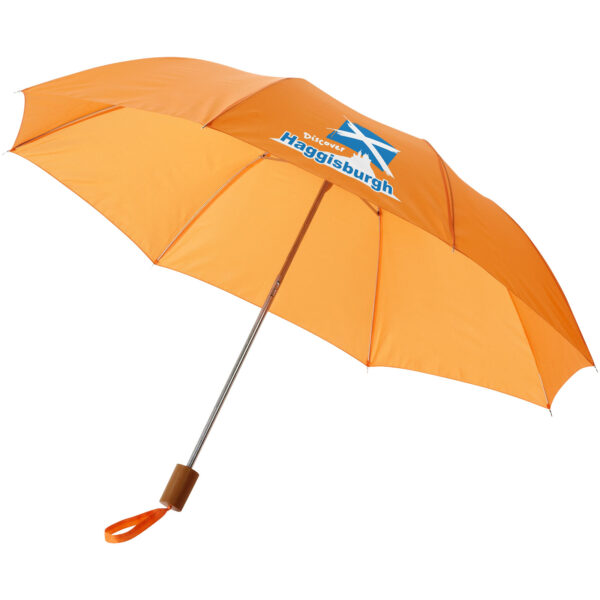 Oho 20" foldable umbrella – Orange with logo