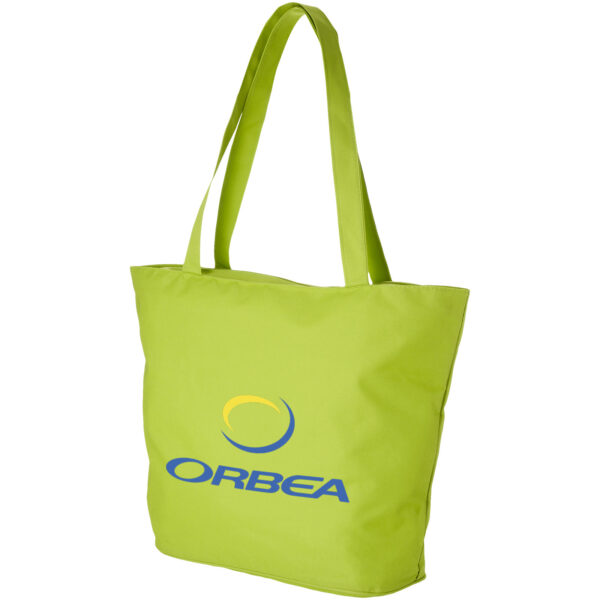 Panama zippered tote bag 20L – Lime with logo