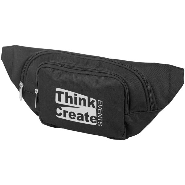 Santander waist bag with two compartments – Solid black with logo