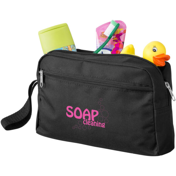Transit toiletry bag – Solid black with logo