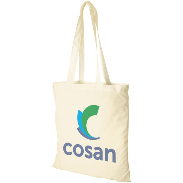 Peru 180 g/m² cotton tote bag 7L – Natural with logo