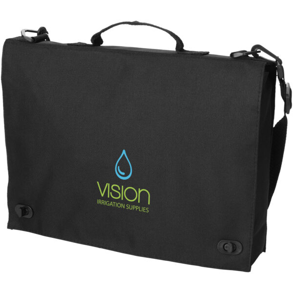 Santa Fe 2-buckle closure conference bag 6L – Solid black with logo