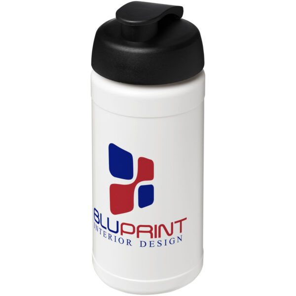 Baseline® Plus 500 ml flip lid sport bottle – White with logo