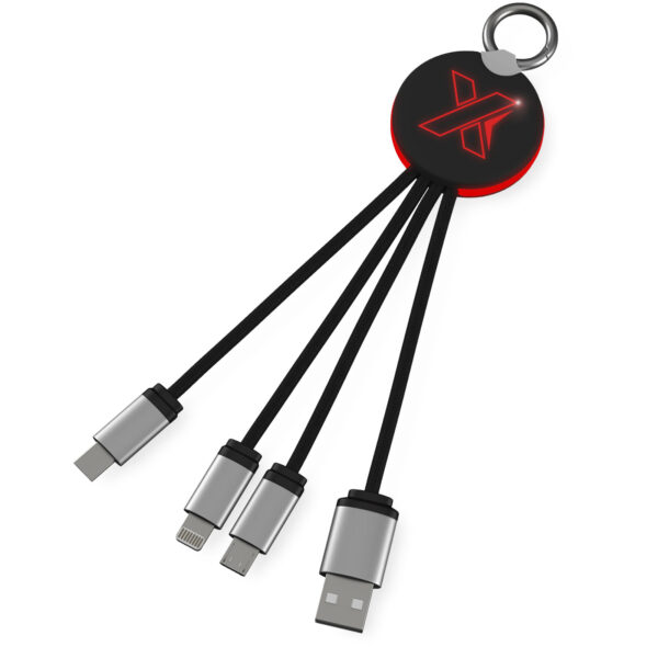 SCX.design C16 ring light-up cable – Red with logo
