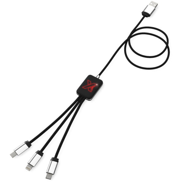 SCX.design C17 easy to use light-up cable – Red with logo