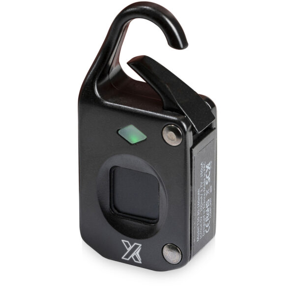 SCX.design T10 fingerprint padlock – Solid black with logo