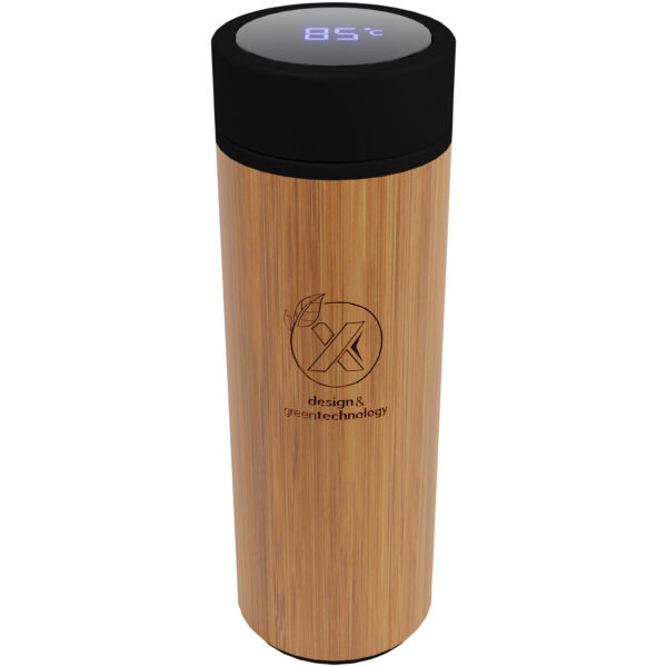 SCX.design D11 500 ml bamboo smart bottle – Wood with logo