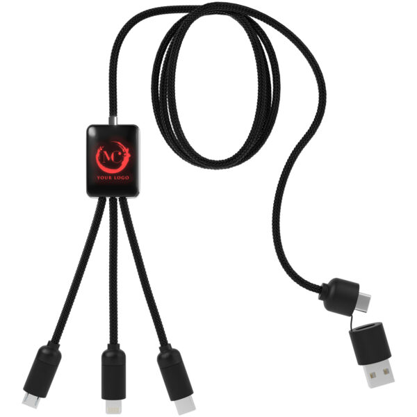 SCX.design C28 5-in-1 extended charging cable – Red with logo