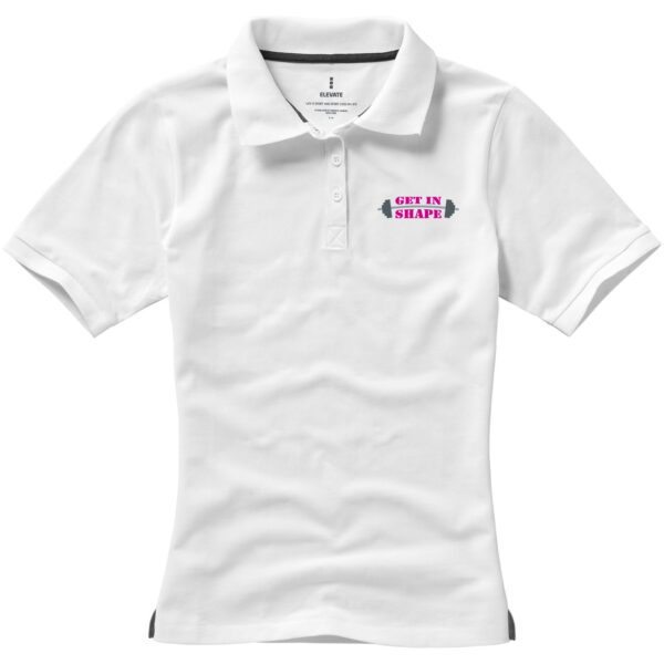 Calgary short sleeve women's polo – White with logo