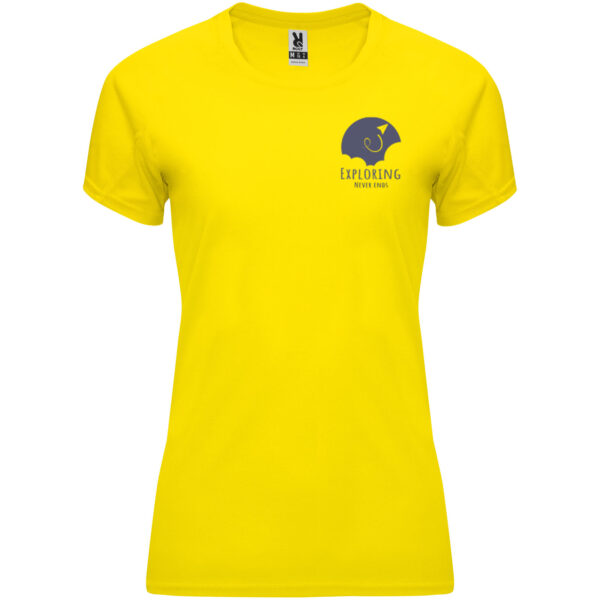 Bahrain short sleeve women's sports t-shirt – Yellow with logo