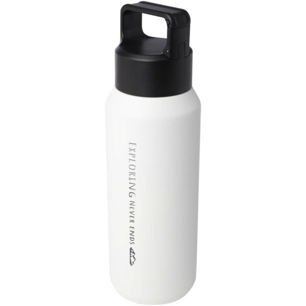 Astra 600 ml RCS certified recycled stainless steel copper vacuum insulated water bottle – White with logo