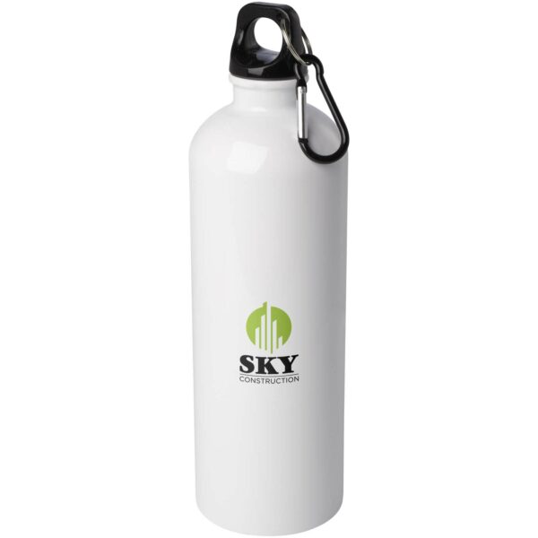Oregon 750 ml RCS certified single wall stainless steel water bottle with carabiner – White with logo