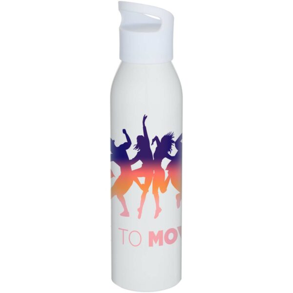 Sky 650 ml RCS recycled single wall stainless steel water bottle – White with logo
