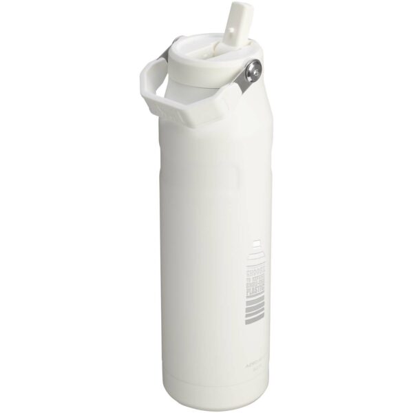 Stanley IceFlow™ 2.0 1.06 litre water bottle with flip straw – Frosted white with logo