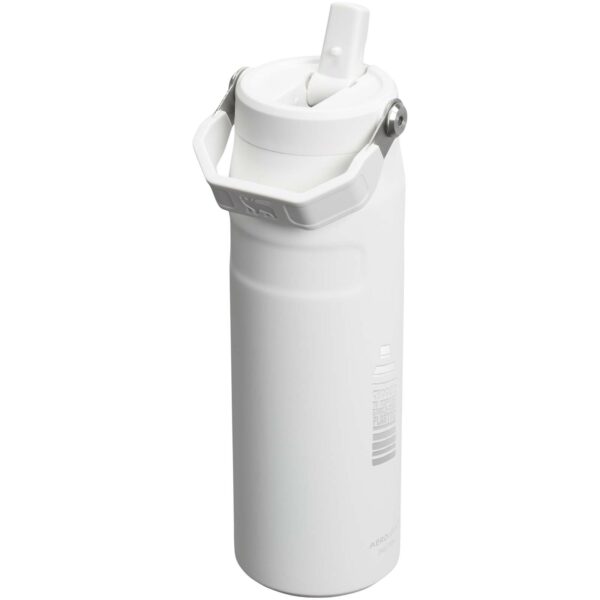 Stanley IceFlow™ 2.0 700 ml water bottle with flip straw – Frosted white with logo