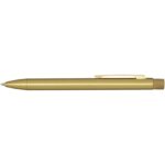 Beatriz recycled brass ballpoint pen (blue ink) – Gold front view