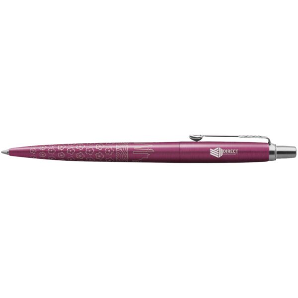 Parker Jotter SE Global Icons colour trim ballpoint pen (blue ink) – Pink with logo