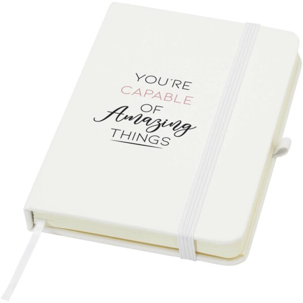 Spectrum Plus A6 hard cover notebook – White with logo