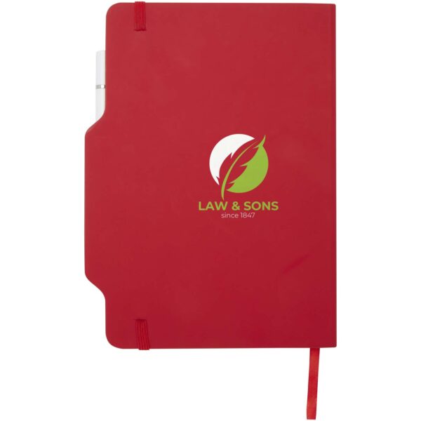 Nexus A5 hard cover notebook with pen and pencil combo (black ink) – Red with logo