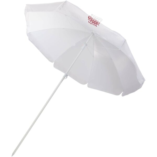 Zenith beach umbrella – White with logo