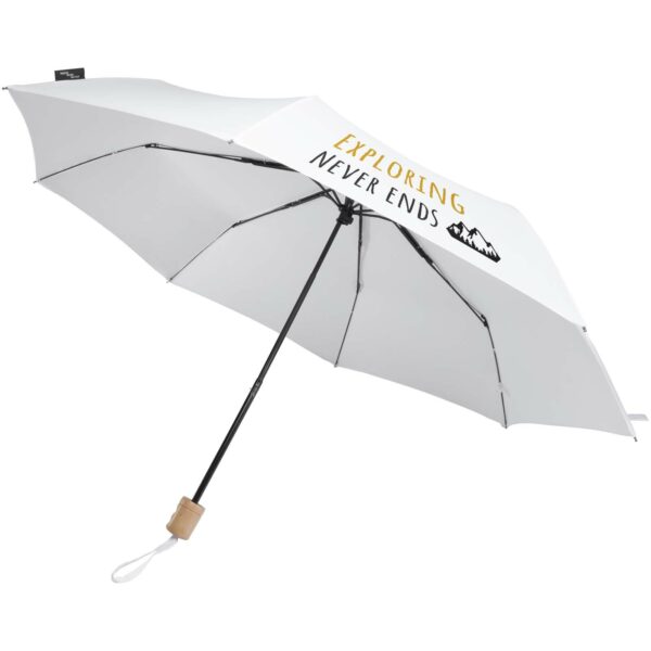 Dane 21" RPET umbrella – White with logo