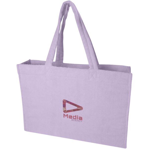 Siam GRS recycled terry beach tote bag 13L – Lilac with logo