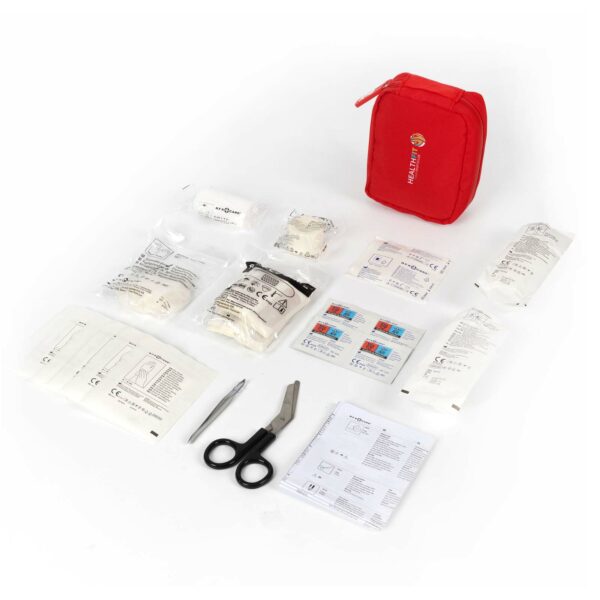 Essential 59-piece First Aid kit – Red with logo