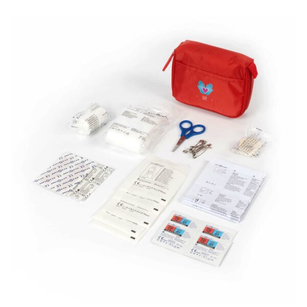 Basic 31-piece First Aid kit – Red with logo