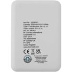 Asama 5000 mAh Type-C recycled plastic power bank – White back view