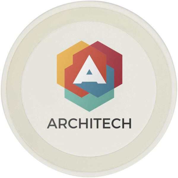 Freal 15W recycled plastic wireless charging pad – White with logo