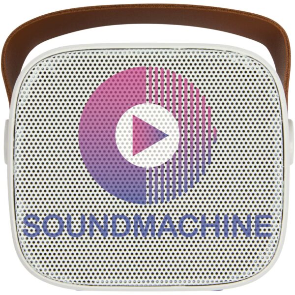 Diya 3W wireless recycled plastic speaker – White with logo