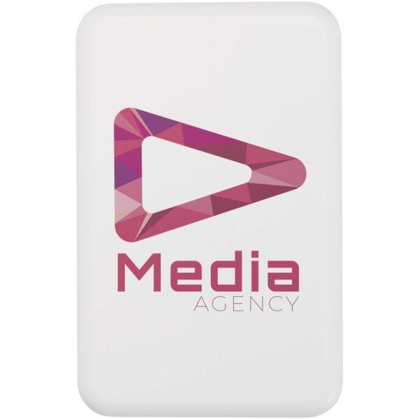 Acrab 10.000 mAh 15W magnetic wireless power bank with 20W PD - made from recycled plastic – White with logo