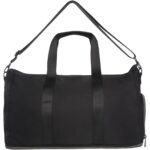 Rhine GRS recycled expandable duffel bag 35L – Solid black back view