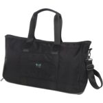 Rhine GRS recycled expandable duffel bag 35L – Solid black with logo