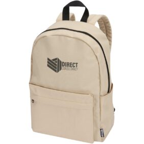 Byron 14" GRS recycled city laptop backpack 16L – Oatmeal with logo