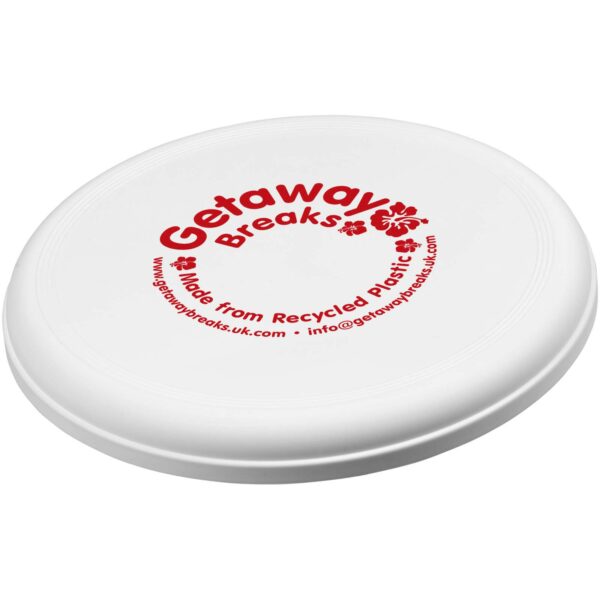 Orbit recycled plastic frisbee – White with logo