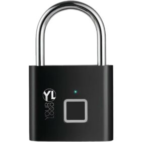 SCX.design T11 smart fingerprint padlock – Solid black with logo