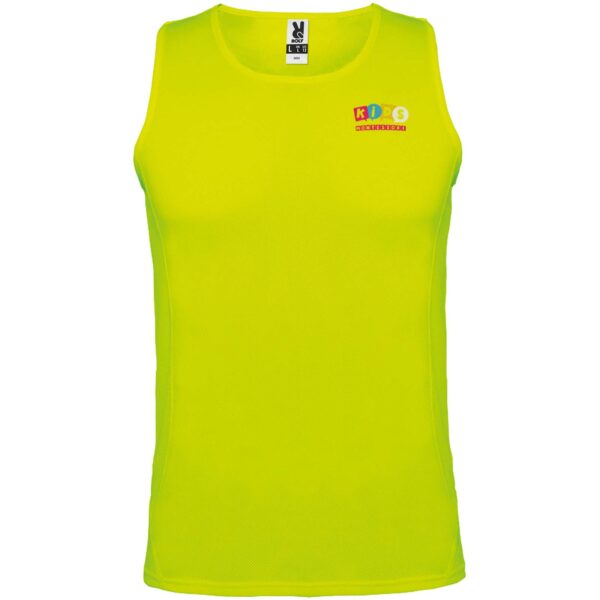 Andre kids sports vest – Fluor Yellow with logo