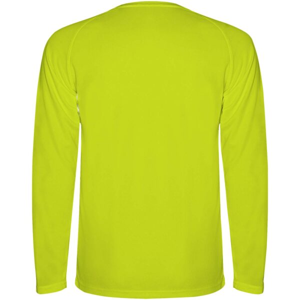 Montecarlo long sleeve kids sports t-shirt – Fluor Yellow back view